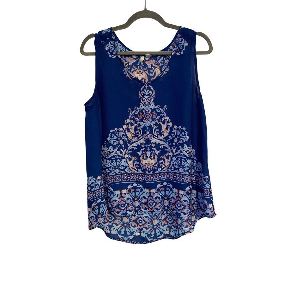 Est. 1946 Blouse Women's M Blue Tank Top Paisley Sleeveless Flowy Casual Comfy